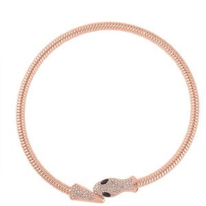 Rose Gold Crystal Snake-Head Bracelet Necklace